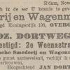 Advertentie 1914 schaatsenmaker J. Dortwegt, Rotterdam