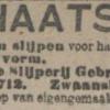 Advertentie 1919 schaatsenmakers Gebr.Kruit, Rotterdam