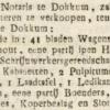 Advertentie 1835 verkoop inboedel schaatsenmaker B.Kool, Dokkum