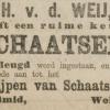 Advertentie 1881 schaatsenmaker H. van der Weij, Wolvega