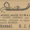 Advertentie 1895 schaatsenmaker S.J. Smid, Stadskanaal