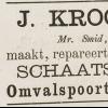 Advertentie 1881 schaatsenmaker J. Kroon, Haarlem