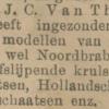 Mededeling 1897 inzending schaatsen J.J.C.van Thiel voor tentoonstelling Den Bosch