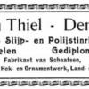 Advertentie schaatsenmaker J.J.C. van Thiel, Den Dungen
