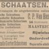 Advertentie 1896 schaatsenverkoper C/P. van Hasselt, Maastricht