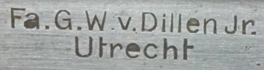 Merkteken schaatsenverkoper G.W.van Dillen jr. Utrecht