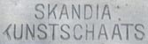 Merkteken Schoonrijschaats met merkteken SKANDIA KUNSTSCHAATS schaatsenmaker Müller&Vetter, Ronsdorf (Wuppertal, Duitsland)