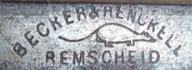 Merkteken krulschaats schaatsenmaker Becker&Henckell, Remscheid (Duitsland)