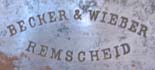 Merkteken schaatsenmaker Becker&Wieber, Remscheid (Duitsland)