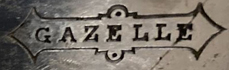 Merkteken Metalen kunstschaats GAZELLE schaatsenmaker E. Engels, Remscheid (Duitsland)