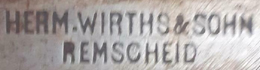 Merkteken schaatsenmaker H. Wirths&Sohn, Remscheid (Duitsland)
