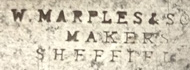 Merkteken schaatsenmaker W. Marples&Sons, Sheffield (Engeland)