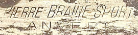 Merkteken schaatsenverkoper Pierre Braine Sport, Antwerpen (België)