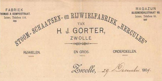 Schaatsenfabriek Herculus, H.J. Gorter, Zwolle