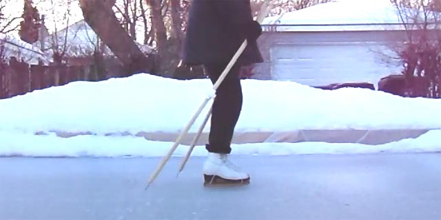 Bev Thurber test her replica Archetype skates (1225-1400)