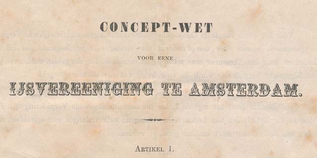 Statuten, concept-wet oprichting Amsterdamsche IJsclub 1864