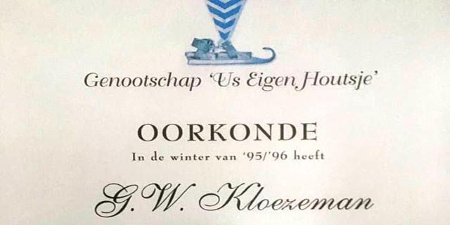 Elfstedentocht 'op eigen houtje' Kloezeman 1996