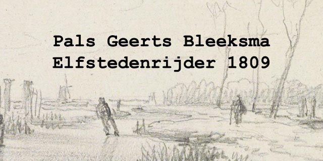 Pals Geerts Bleeksma, de eerste bekende Elfstedenrijder.