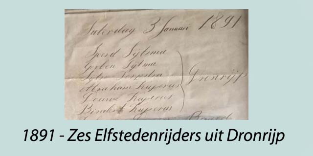 1891 – Zes Elfstedenrijders uit Dronrijp